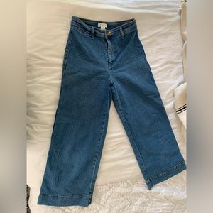 H&M denim culottes wide leg crop jeans size 6
